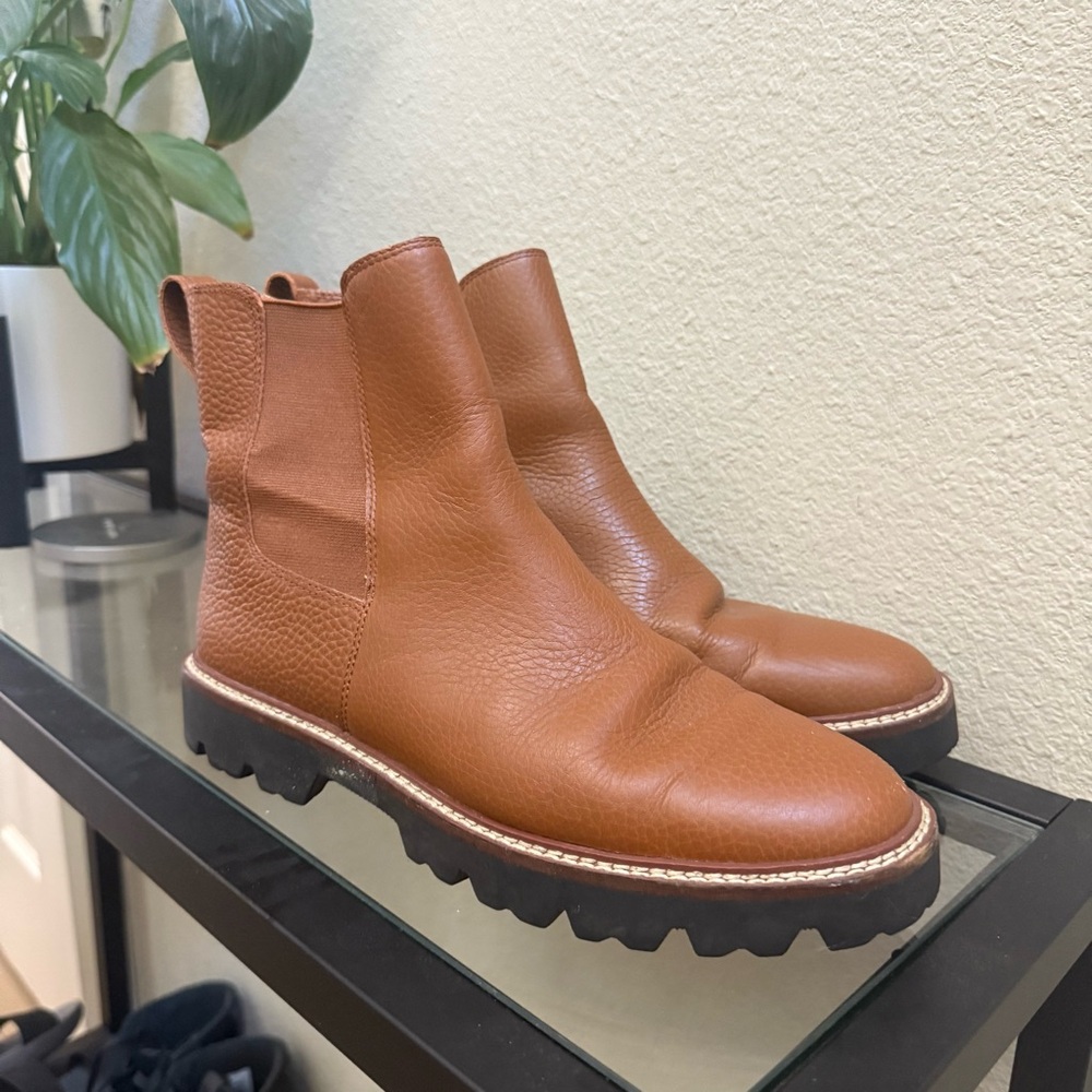 Madewell Citywalk Lugsole Chelsea Boots 9.5 Brown Leather